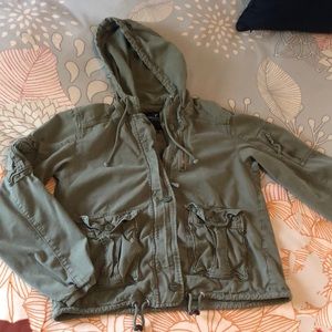 Green cotton utility jacket